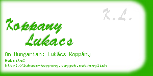koppany lukacs business card
