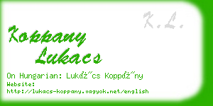 koppany lukacs business card